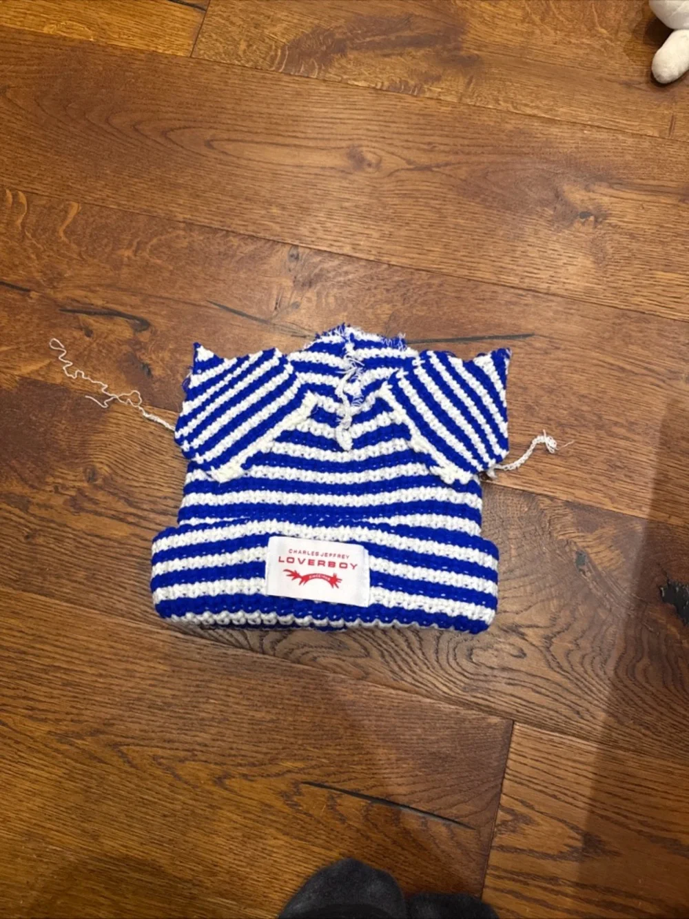 Blue & White Charles Jeffery Loverboy beanie